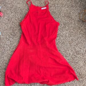 JustFab Red Halter Skater Dress